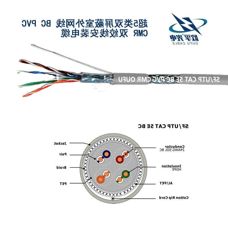 黄石市SF / UTP CAT 5E BC PVC CMR双绞线安装电缆